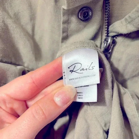 Rails Trey Khaki Green Military Army Jacket in Sage Arrow Patch Size Small - Picture 13 of 13